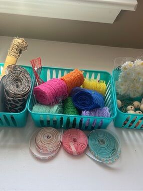 Assorted Lace & Ribbon Bundle in Bright Rainbow Colors